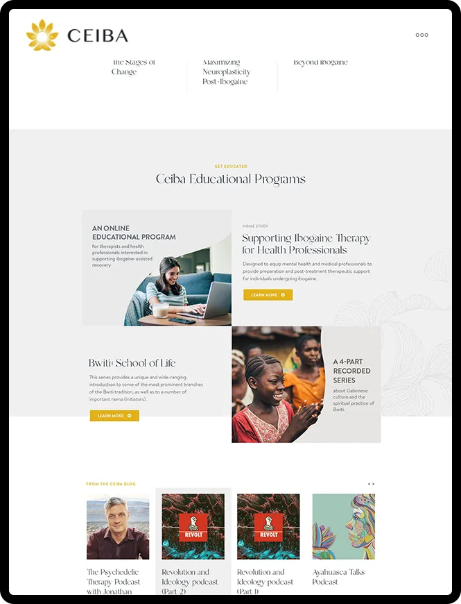 Ceiba Foundation website concept