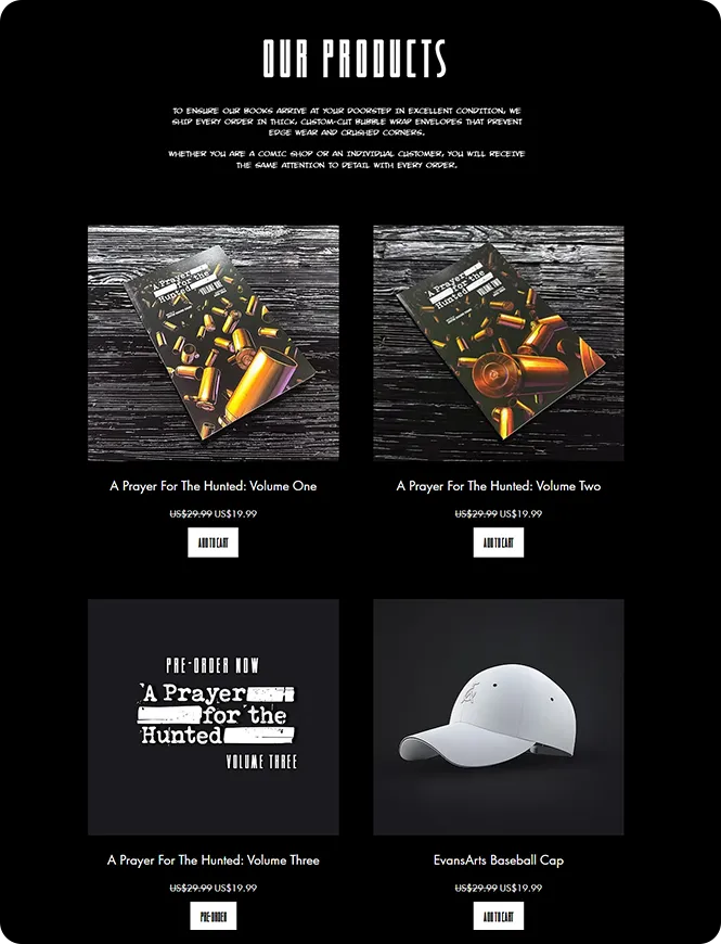 Evans Arts final website design
