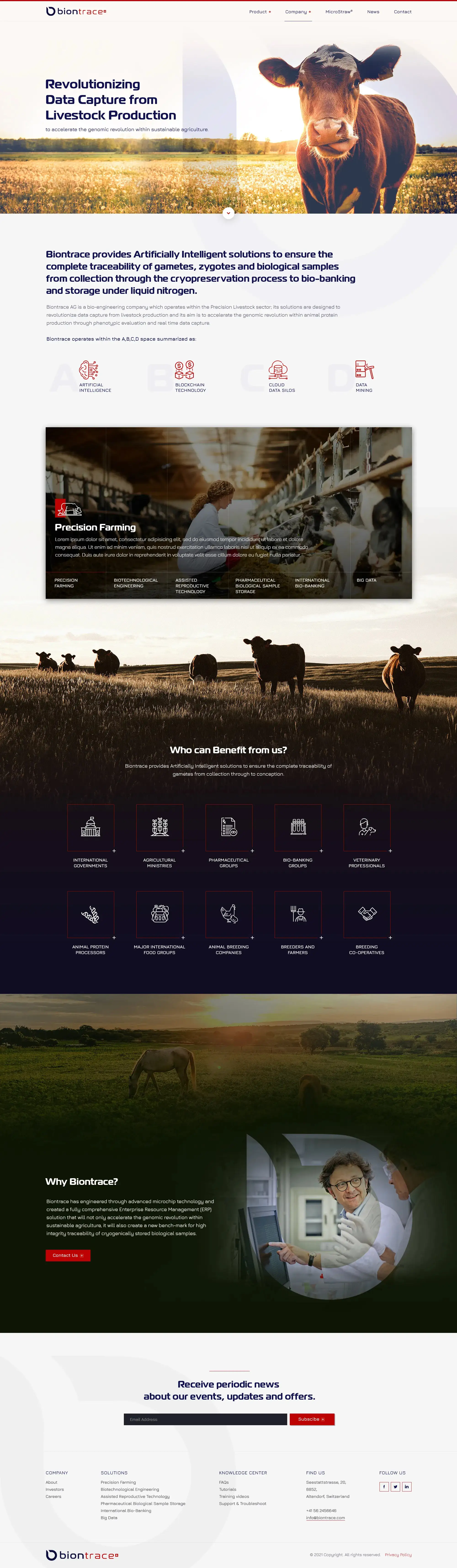 biontrace website design