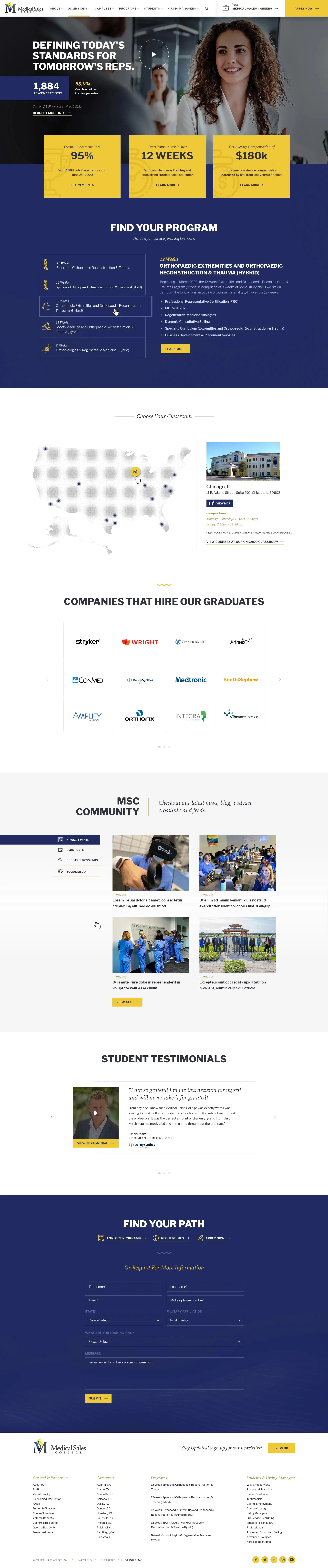 medical sales college design