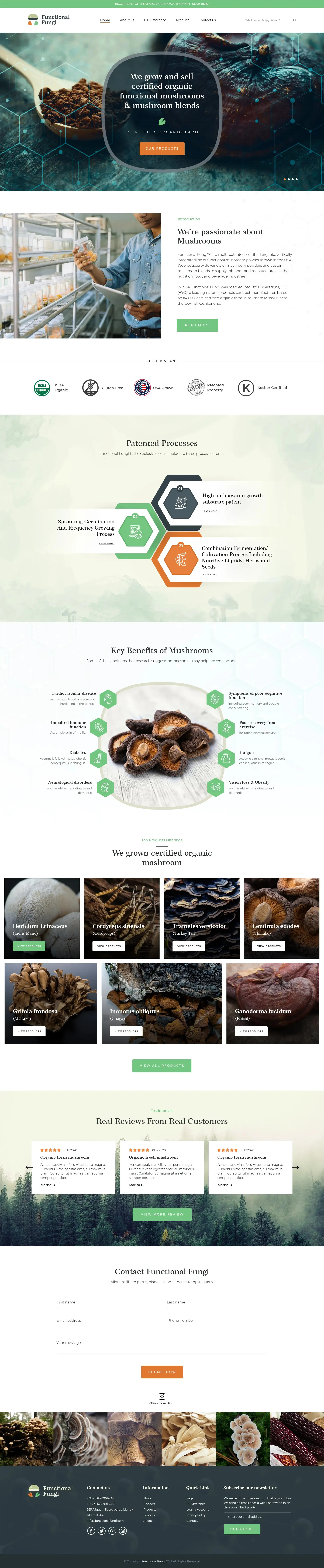mushroom website design