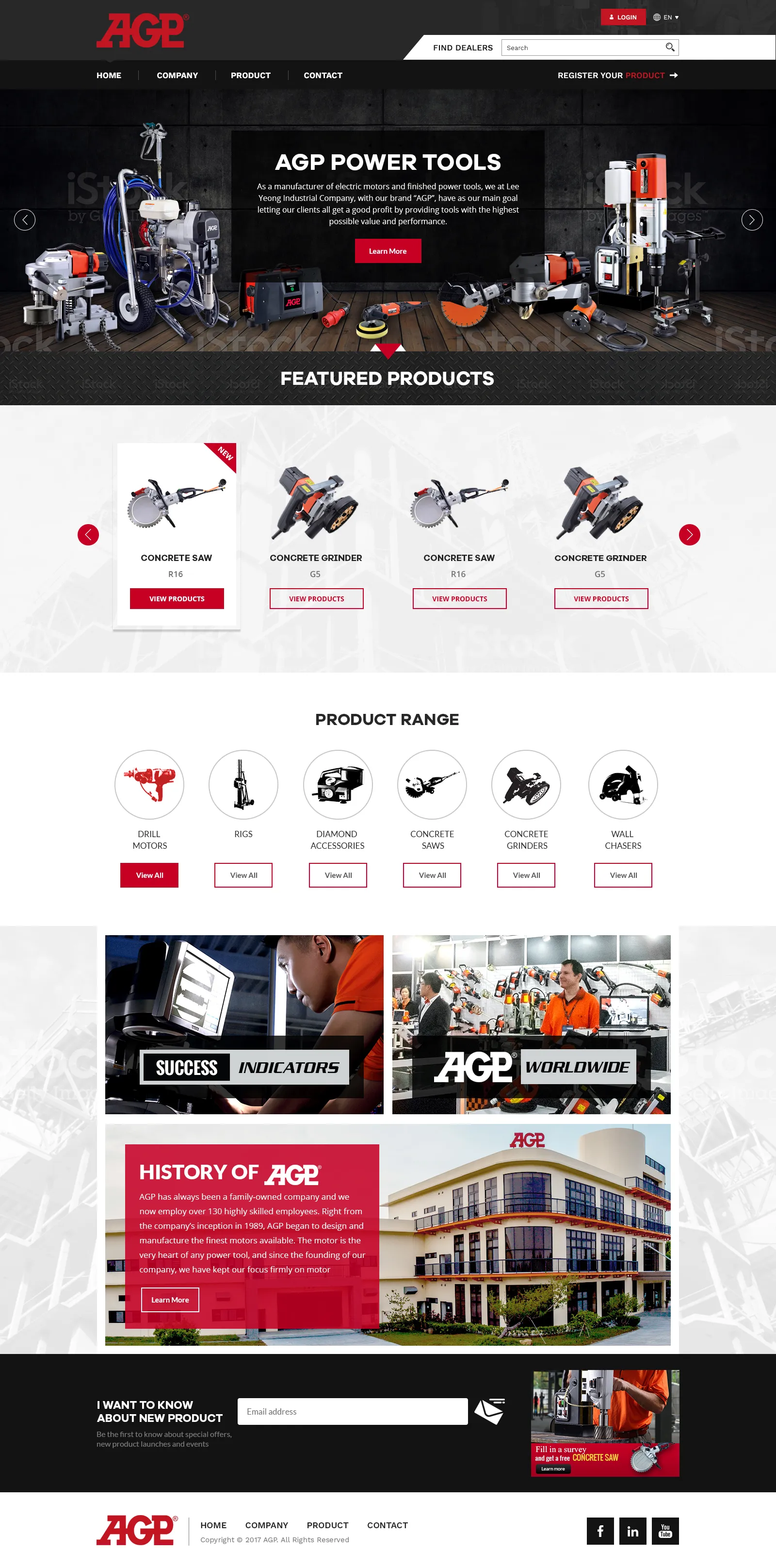 electric motor website design