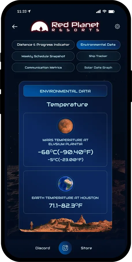 Red Planet Resorts App UI design