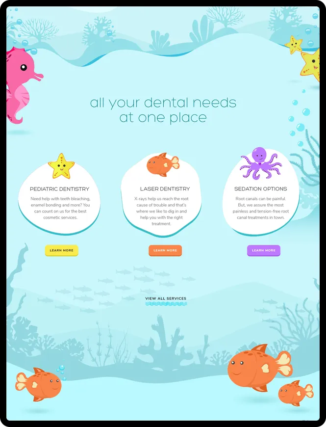 Sea of Smiles UI design