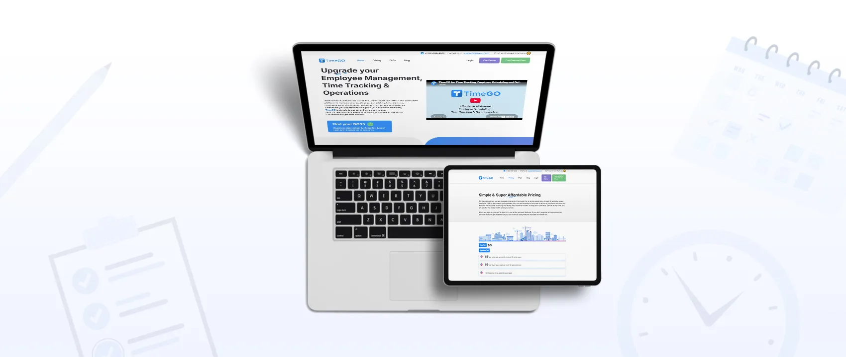 TimeGO SaaS website experience
