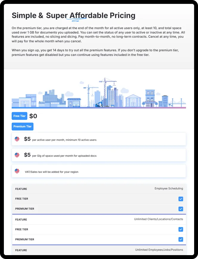TimeGO SaaS UI design