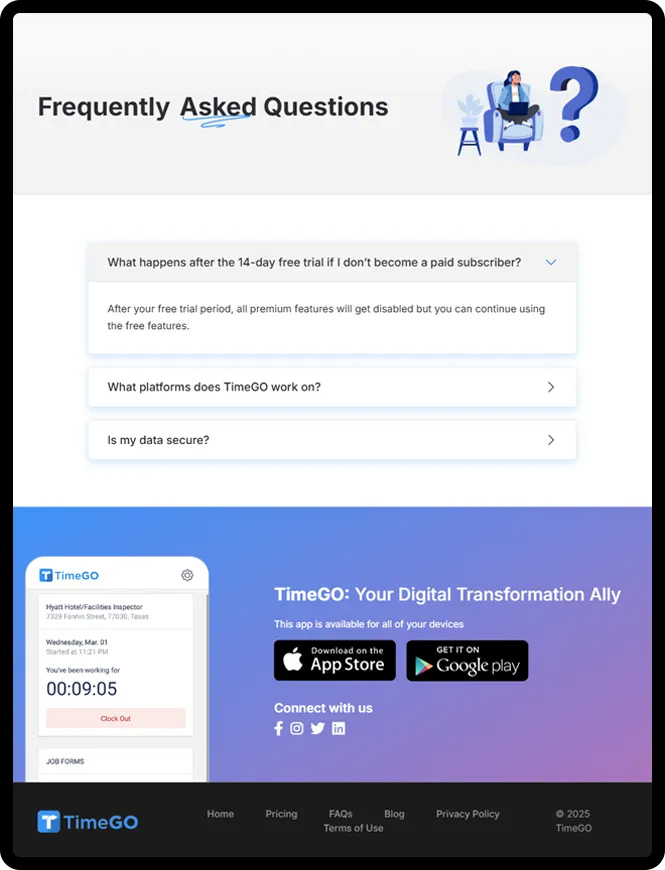 TimeGO SaaS final website design